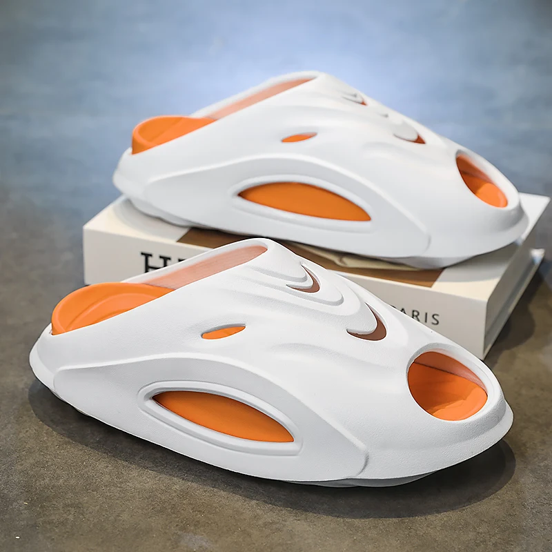 New Men's Slippers Outdoor Indoor Beach Sandals Comfortable Thick Soft Slides Men Women Casual Shoes Men Flip-flops Slippers — view 2