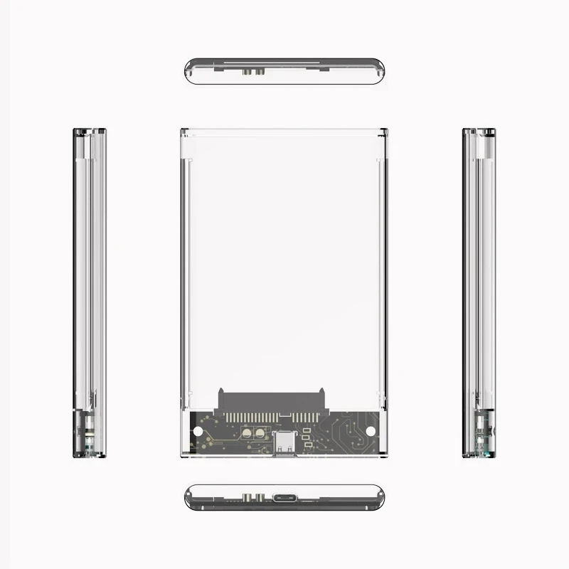 UTHAI TM05 Type-C Transparent Box HDD Enclosure 3.1 Notebook 2.5 Inch SSD Solid State Mechanical Mobile Hard Disk Box USB3.1 — view 5