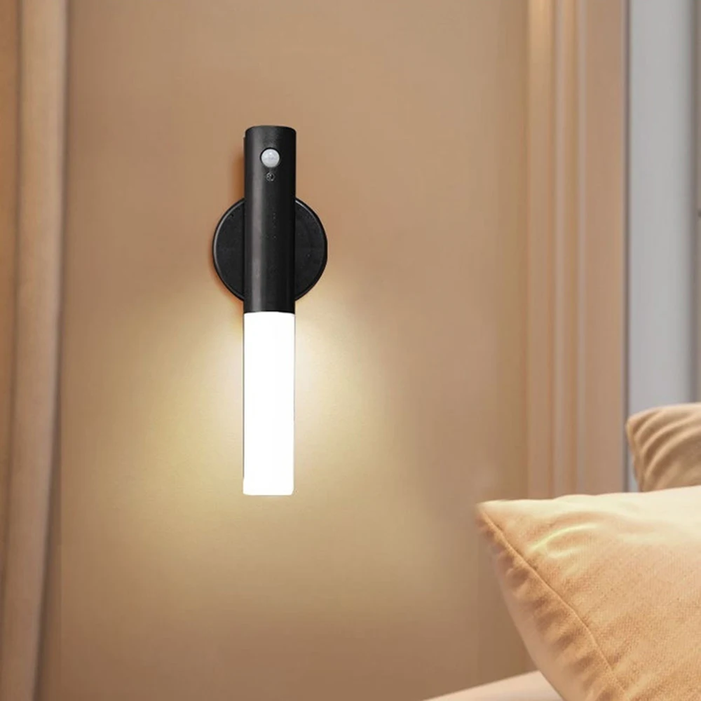 LED USD Wall Lamp Fully Automatic Induction Type 1200mAh Magnetic Corridors Porch Lights Kitchen Cabinet Closet Bedside Lighting Motion Sensor Light Led Light Led Wall Lamp Wall Light Magnetic Suction Lamp Cabinet Light