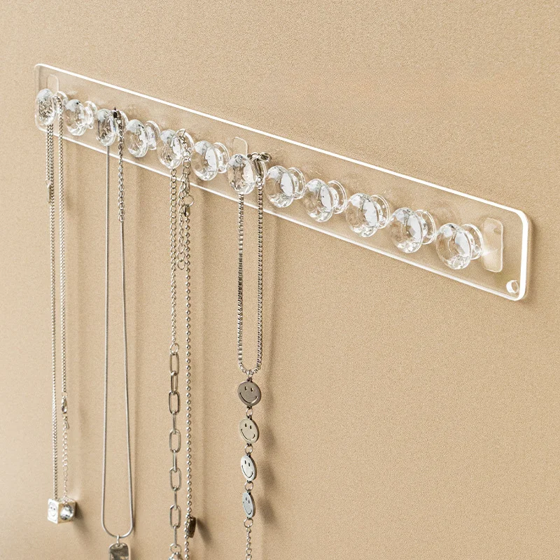 Jewelry Storage Rack Acrylic Necklace Hook Diamond Earrings Bracelet Wall Mounted Jewelry Storage Box Necklace Hanger