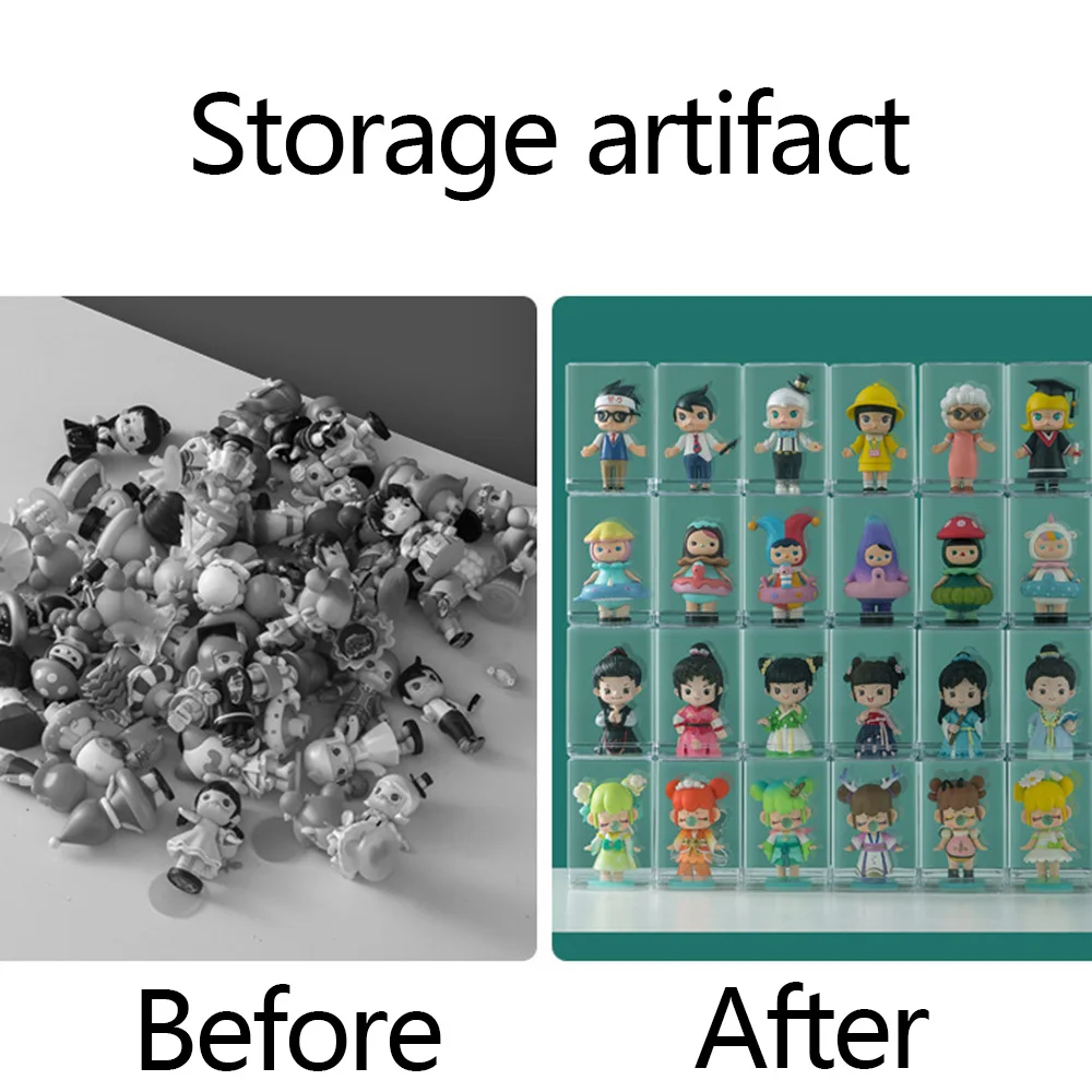 1/5/120pcs-Blind box display rack, doll storage rack,transparent storage box, suitable for toys, assembly storage display series