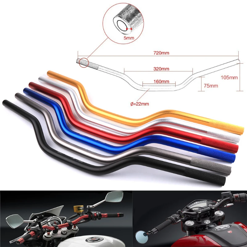 

Universal 22mm Handlebar Handle Bar Riser Off-road Vehicle Motocross Handle Bar Steering Wheel for HONDA YAMAHA KAWASAKI
