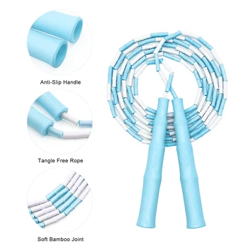 KOOTION Soft Beaded Skipping Rope, Plastic Segmented Jump Rope Indoor And Outdoor Sports Skipping Rope For Fitness Training 1