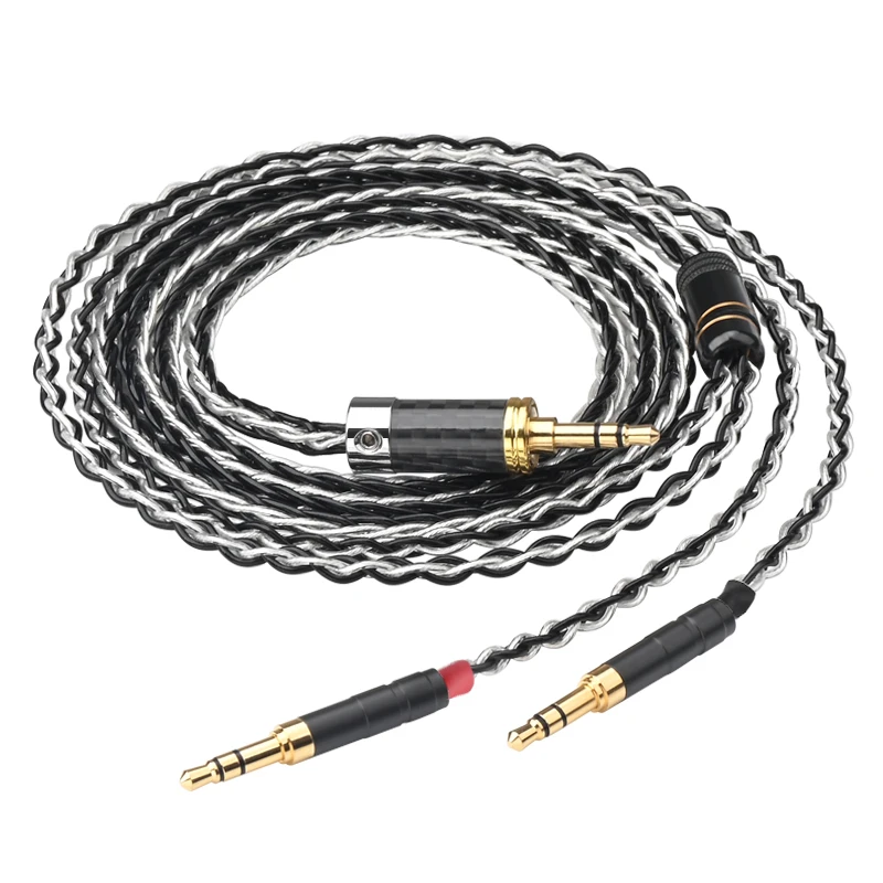 Cabo de Fone de Ouvido Balanceado Hifi Mdr z7 12 Jack 35 mm 44 mm Cabo de Atualização Prata para Hifiman He1000se He6se He400 - Image 4