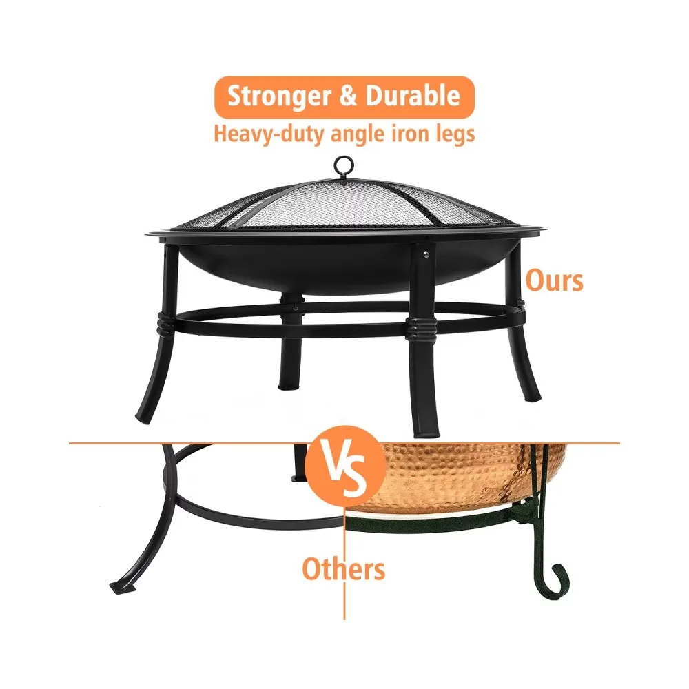 Portable Steel Wood Burning BBQ Grill Fire Pit Outdoor Camping Stove