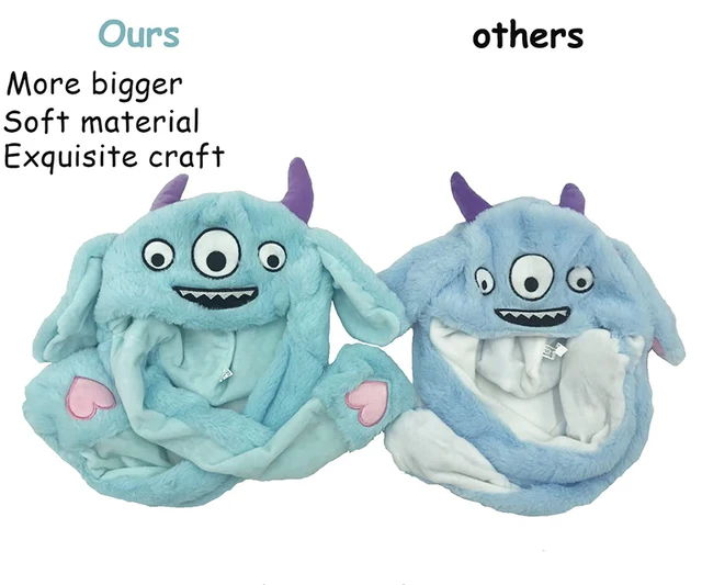 Cute Bunny Ears Hat Moving Airbag Rabbit Soft Jumping Up Cap Funny Toy Girls Cartoon Kawaii Plush Hat Toys Gift for Adult Kids 6