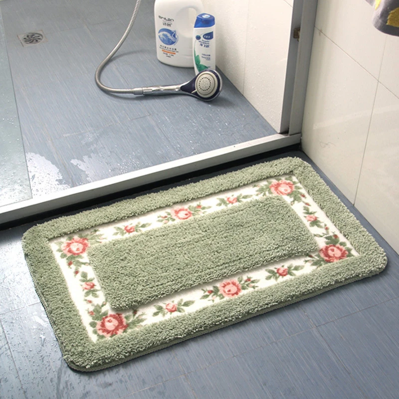

Ins Pastoral Style Bath Mat Bathroom Kitchen Multiple Sizes Carpets Set Anti-Slip Doormat Shower Room Toilet Rugs Floor Area Pad