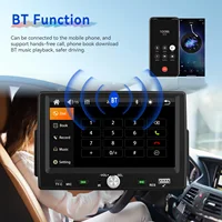 Podofo 1 Din 7'' Écran tactile CarPlay Autoradio Multimédia Lecteur MP5 Android Auto Systèmes intelligents pour voiture Mirror Link BT EQ FM Radio Stéréo 4