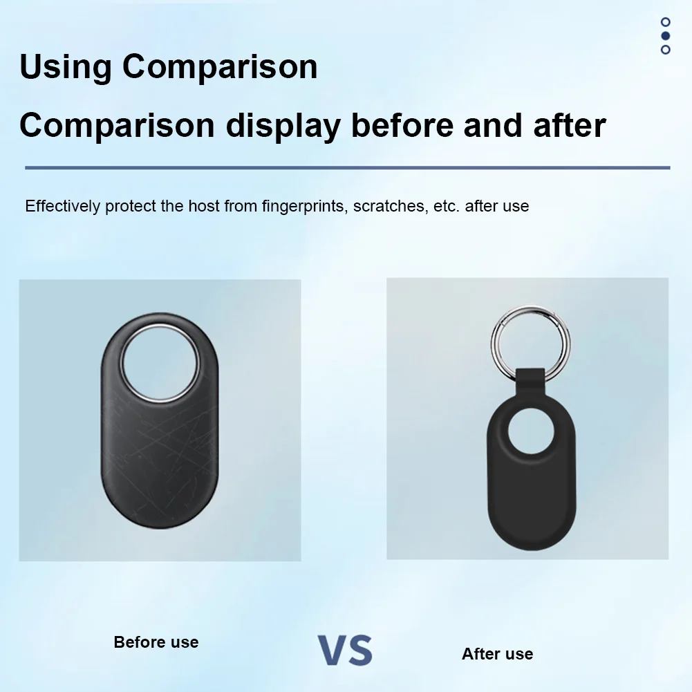 Silicone Case Protective Cover Waterproof Soft Protective Sleeve Skin Cover Anti-Scratch with Keychain for Galaxy SmartTag2