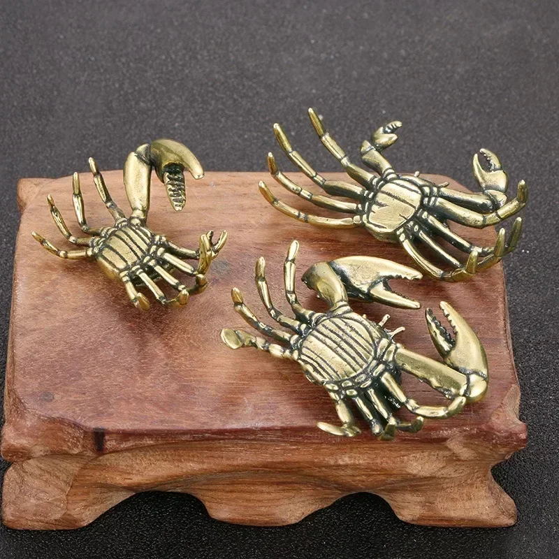 Miniatures Copper Ornaments Home Office Desk Decoration Crafts Home Decor Nordic 1PCS Pure Brass Crab Figurines Animal Statue