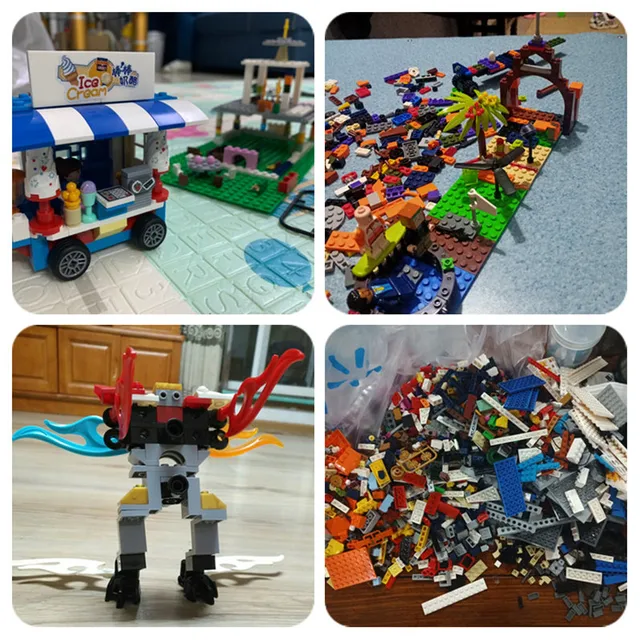 1500g DIY MOC Random Assembly Building Blocks Bulk Basic Parts Classic Model Bricks Creative City Sets Kid Educational Toys Gift 6