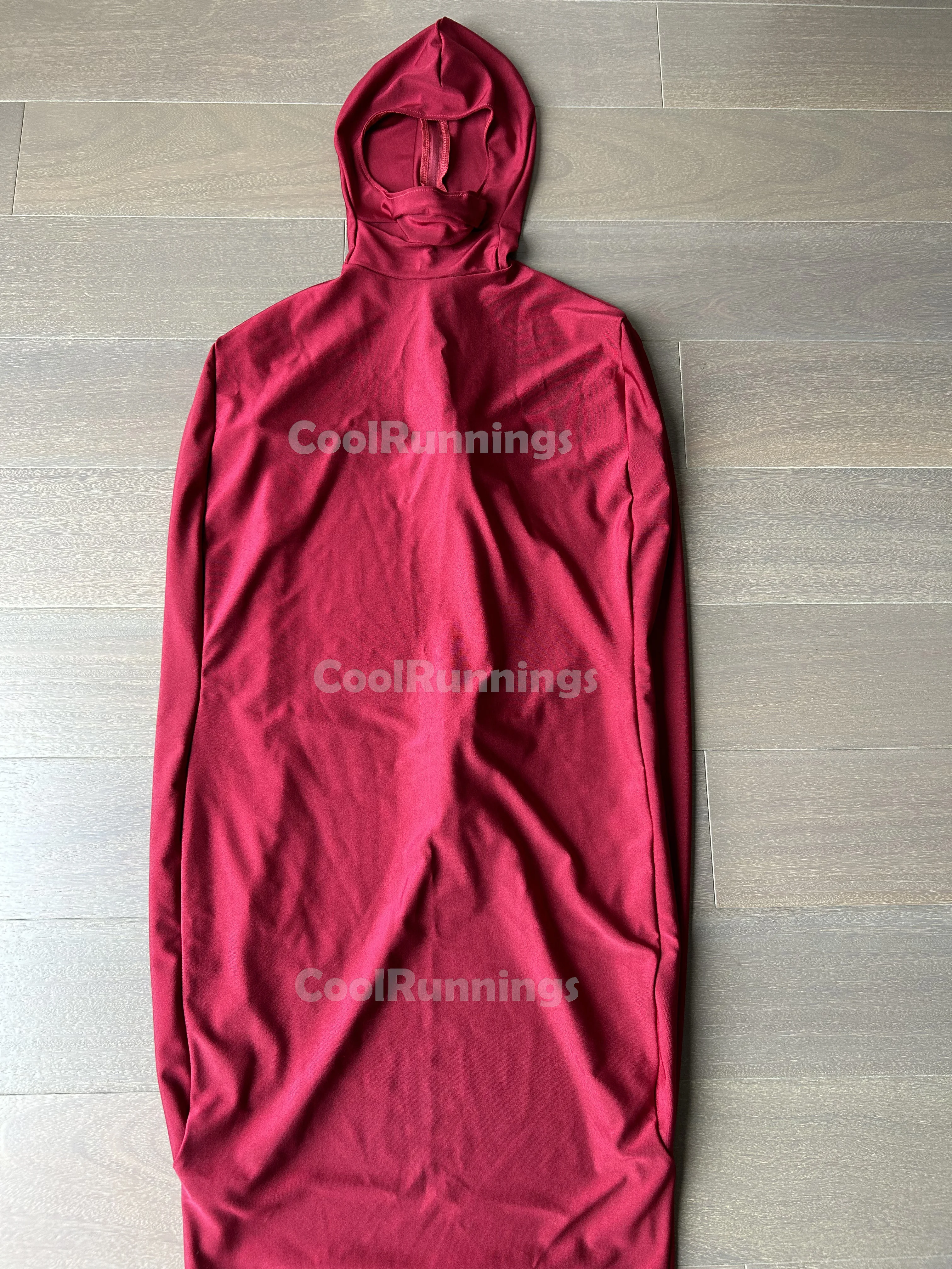Faceless Mummy Unisex Cosplay Stage Spandex Zentai Body Sleeping Bag With Internal Sleeves-Back zipper