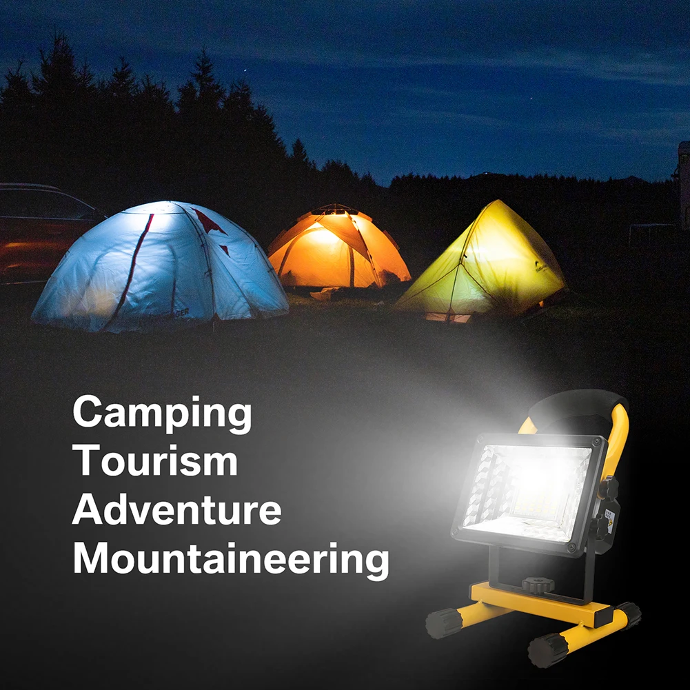 1/2pcs LED Rechargeable Portable Work Light 60W with Stand Waterproof Floodlight for Outdoor Camping Hiking Garage Emergency led work light