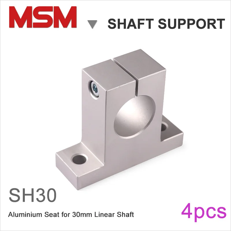 MSM SH30 샤프트 스포트 선형 베어링 레일 홀더, SK30 수직 엔드 서포트 샤프트 시트로드 브래킷 알루미늄 고정 장치 30mm, 4 개 