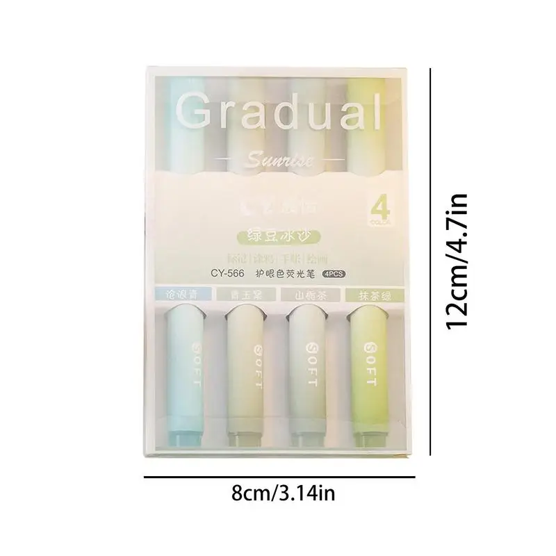 파스텔 형광펜 끌 팁 마커 펜, 아트 문구, 성인, 어린이 하이라이트, 집, 사무실, 공부 노트 계정, 4 개