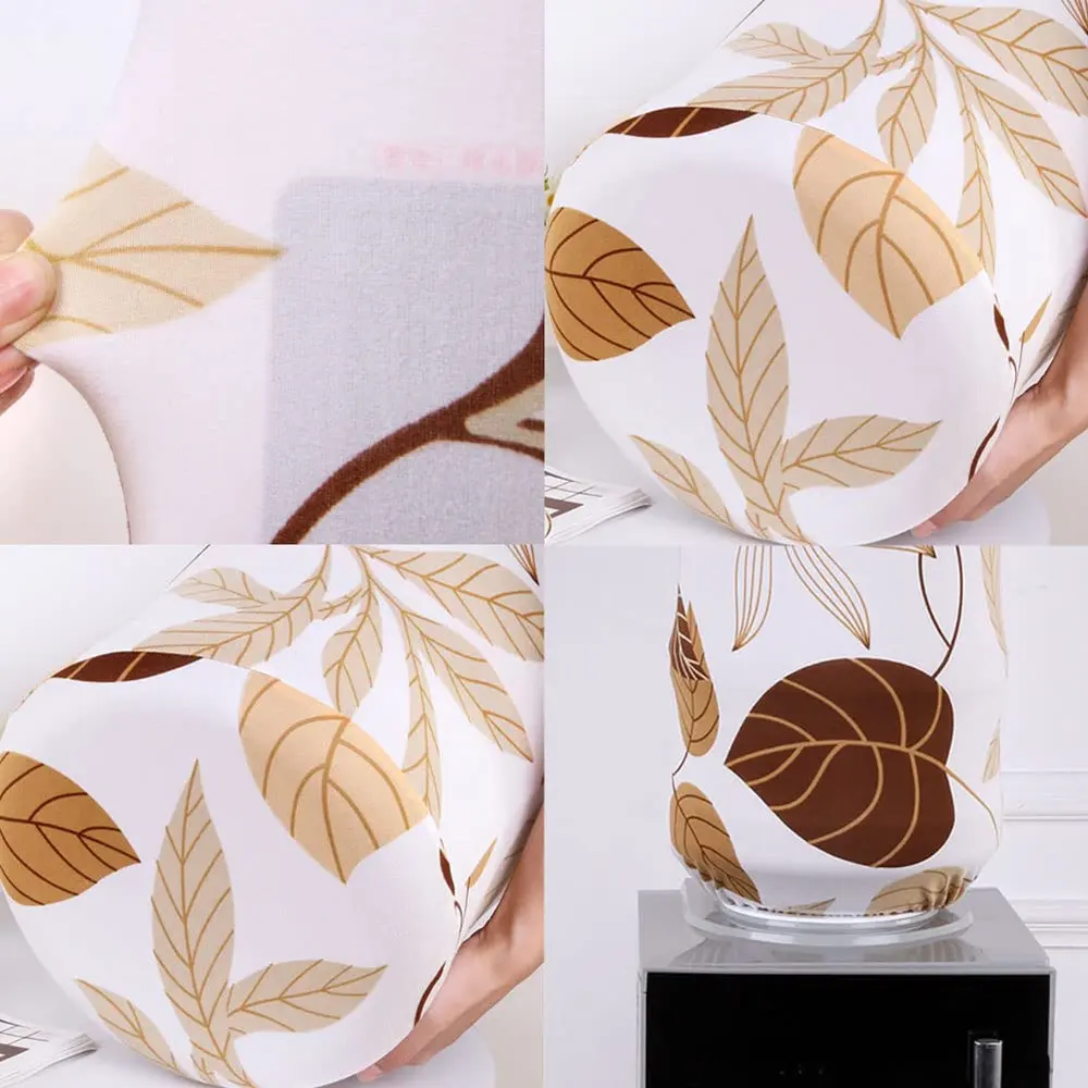1 PCS Printed Water Dispenser Barrel Dust Cover Cloth Stretchy Fabric Reusable Household Bucket Cover Protector