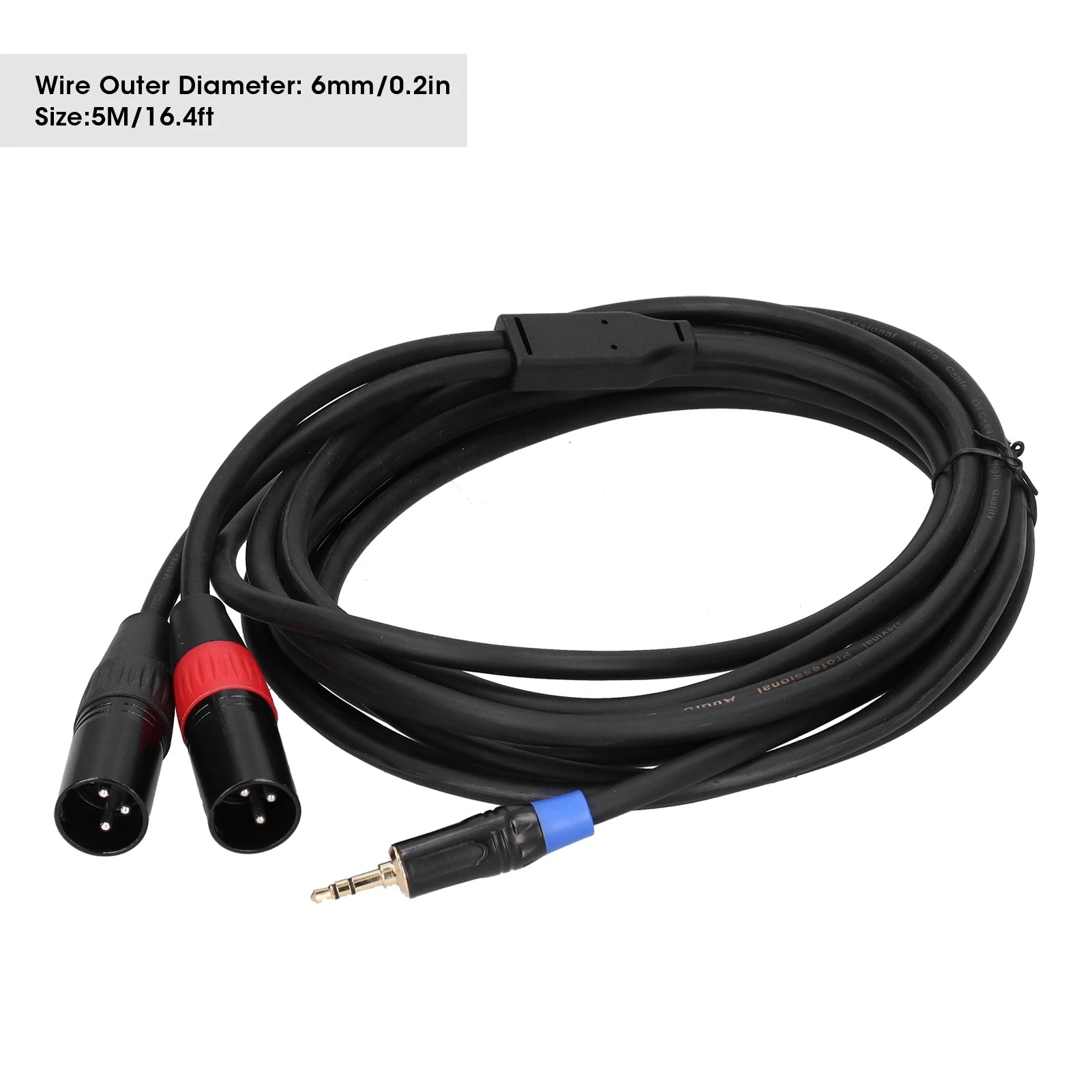 3.5mm Stereo Male to Dual 2 XLR Male Plug Connector Audio Converter Adapter Cable Cord Audio Adapter Cable Stereo Audio Cable