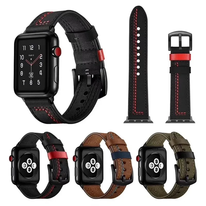 Timeless Vintage Leather Apple Watch Band – Premium Strap