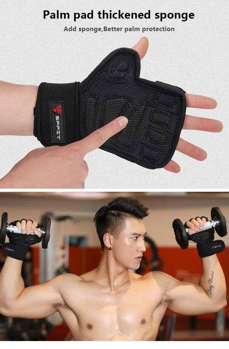 1 Pair Weight Lifting Training Women Men Fitness Sports Body Building Gymnastics Gloves Grips Gym Hand Palm Protector Gloves