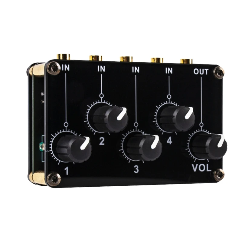 Mini4ChannelStereoLineMixer4in1outforLiveStudioRecordingLowNoiseSmallSophisticated