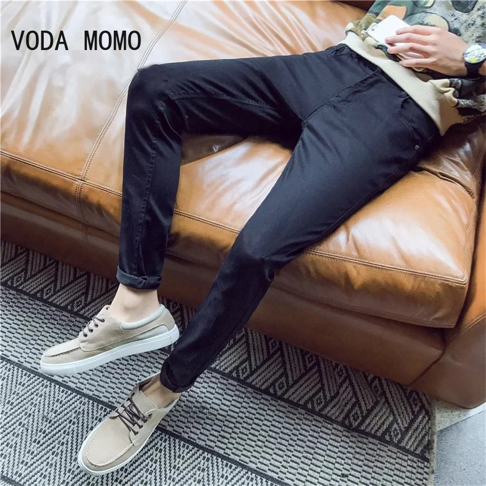 2022 Nuovi Uomini Stretch Skinny Jeans Uomo Designer Di Marca Super Elastico Dritto Pantaloni Jeans Slim Fit Moda Jeans Blu Cielo
