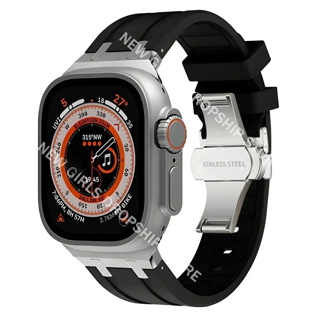 Titanium Color Silicone Watchband Bracelet