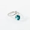 WYEAIIR 925 Sterling Silver Mermaid Blue Crystal Fish Tail Whale Resizable Opening Ring For Women Luxury Jewelry 4