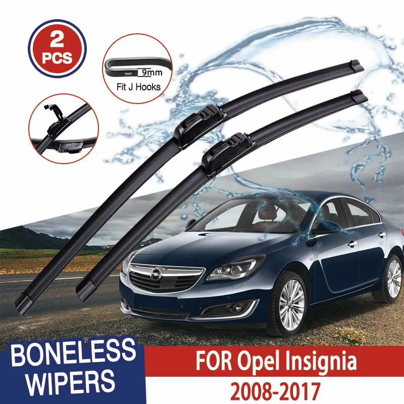 

Автомобильные стеклоочистители для Opel Insignia 2008-2017, U-тип, мягкие резиновые бескаркасные стеклоочистители без каркаса, HD, 24 дюйма + 18 дюймов