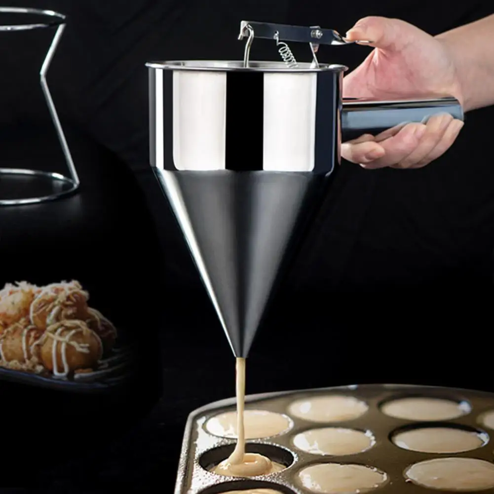 Modern Kitchen Funnel Silicone Stopper Design Non-stick with Storage Rack Universal Durable Kitchen Cooking Funnel