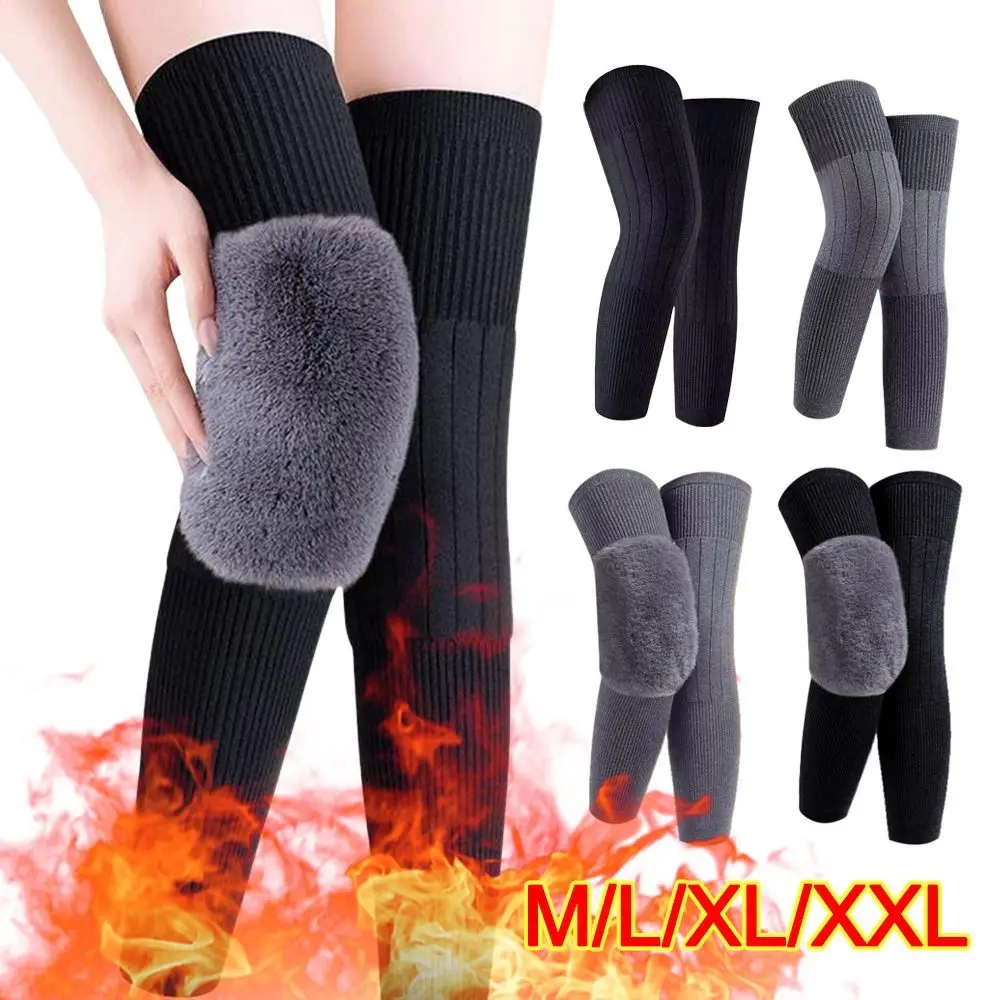 New Plus Velvet Winter Knee Pads Universal Windproof Coldproof Warm Knee Sleeve Elastic Thickened Knee Support Unisex