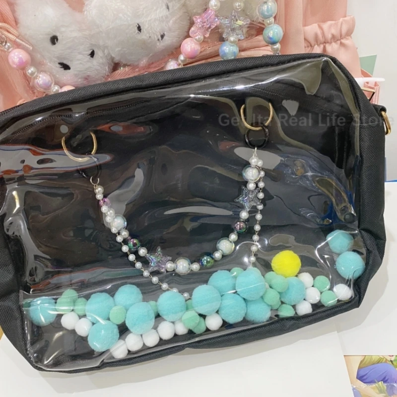Italife Blue Chain Star Pearls Double Chains Ita bag Accessories Pink DIY Candy Shining Star Chain Anime ItaBag Decoration H335