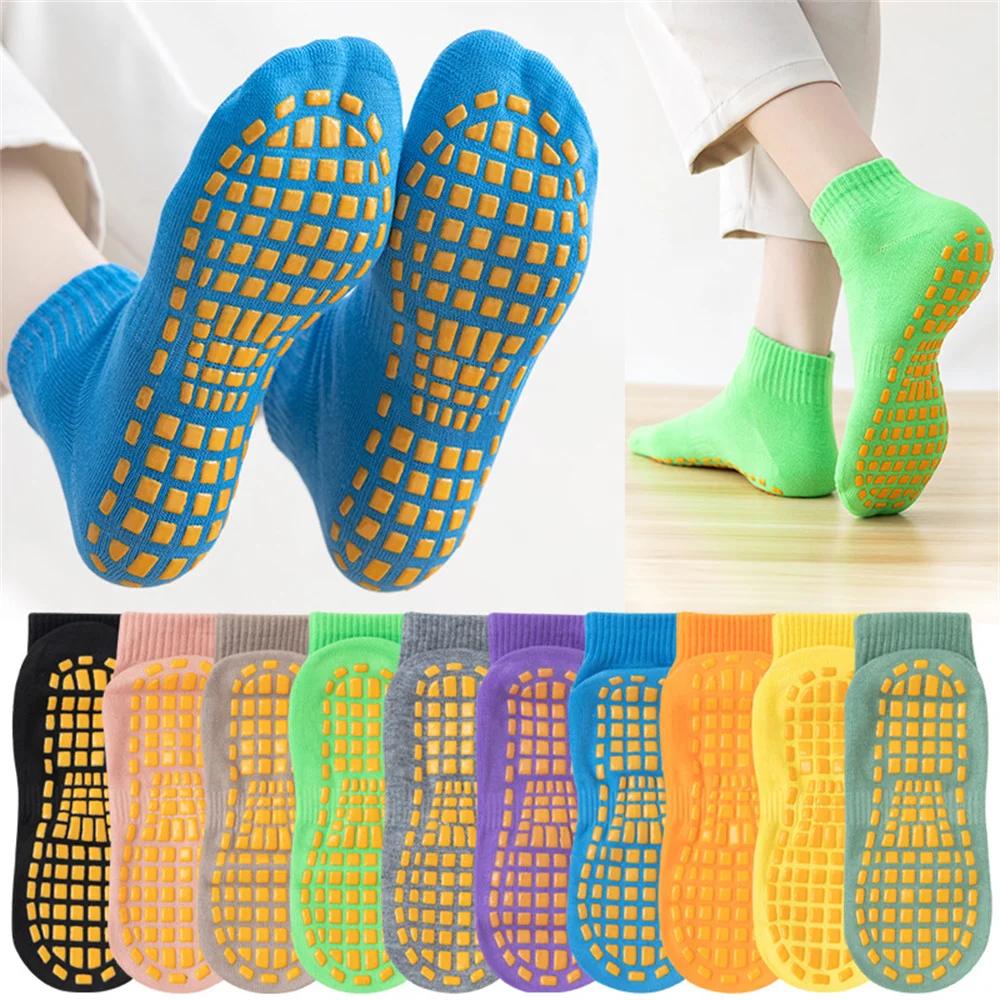 

10 Pairs Pack Trampoline Socks For Adult & Child kindergarten Indoor Sports Floor Socks Silicone Sole Anti Slip Women Yoga Socks