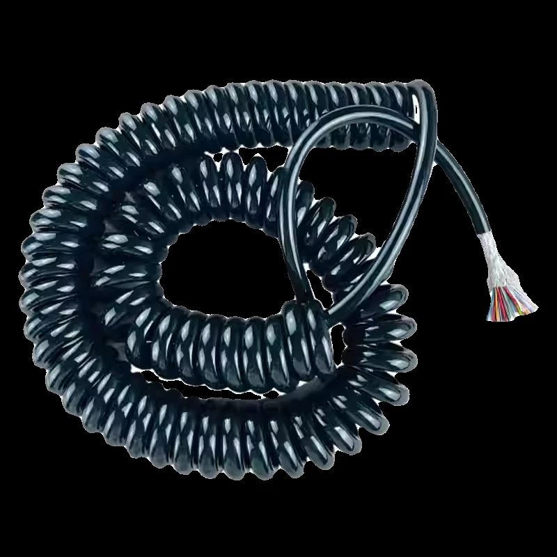 KEPOHK Câble Spiralé à Ressort à 2 Conducteurs 24AWG 20AWG 17AWG 14AWG 2,5 M 5 M 7,5 M Cordon D'alimentation Noir Fil Extensible Longueur De Ligne 2,5 M 2 Conducteurs 14AWG