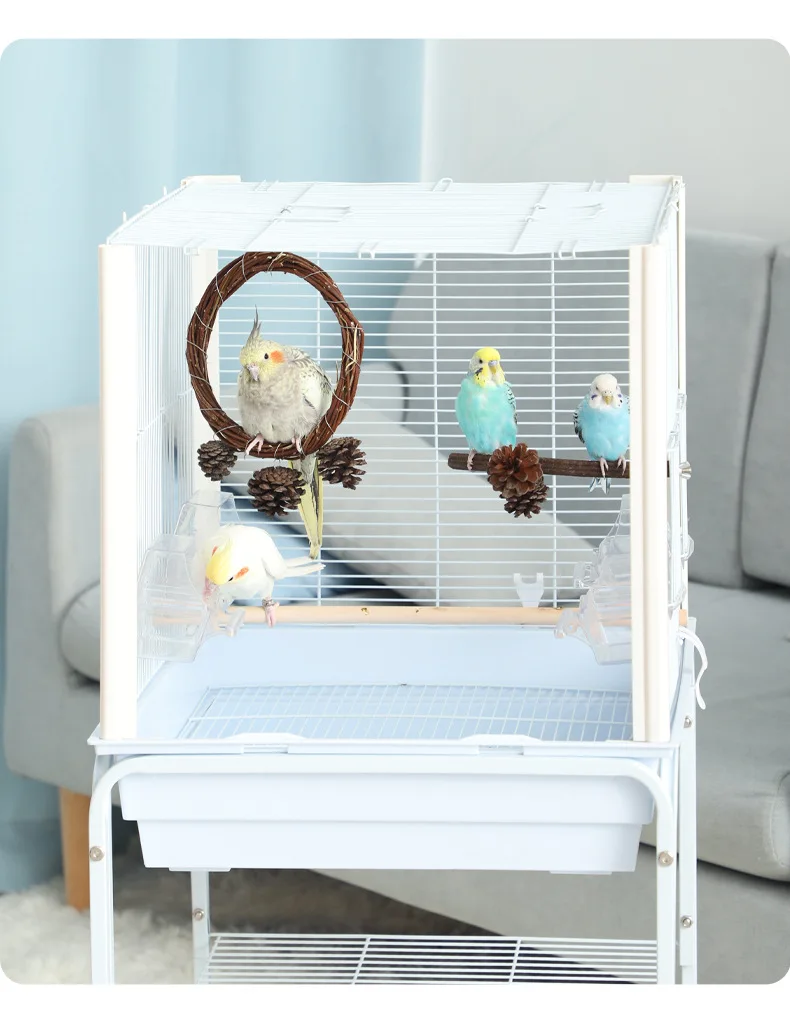 Parrot Twig Preparation Ring for Hanging Play Pet Play Accessory for Budgies Cockatiels Parakeets Canaries Finches
