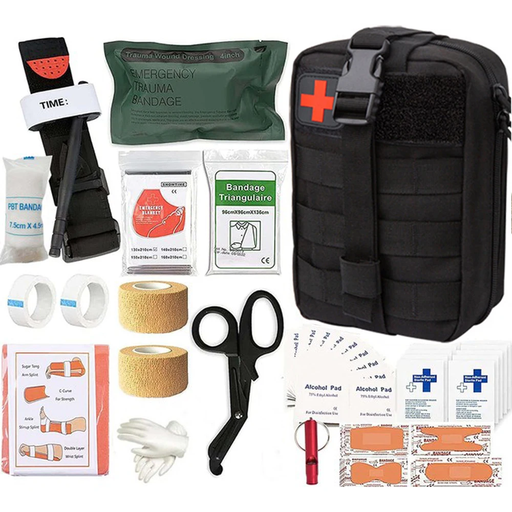 Überlebens-Erste-Hilfe-Set, komplettes Set, Outdoor-Ausrüstung, Notfall-Sets, Trauma-Tasche, Campingausrüstung, Zubehör für den Notfall, IFAK Adventures Bag
