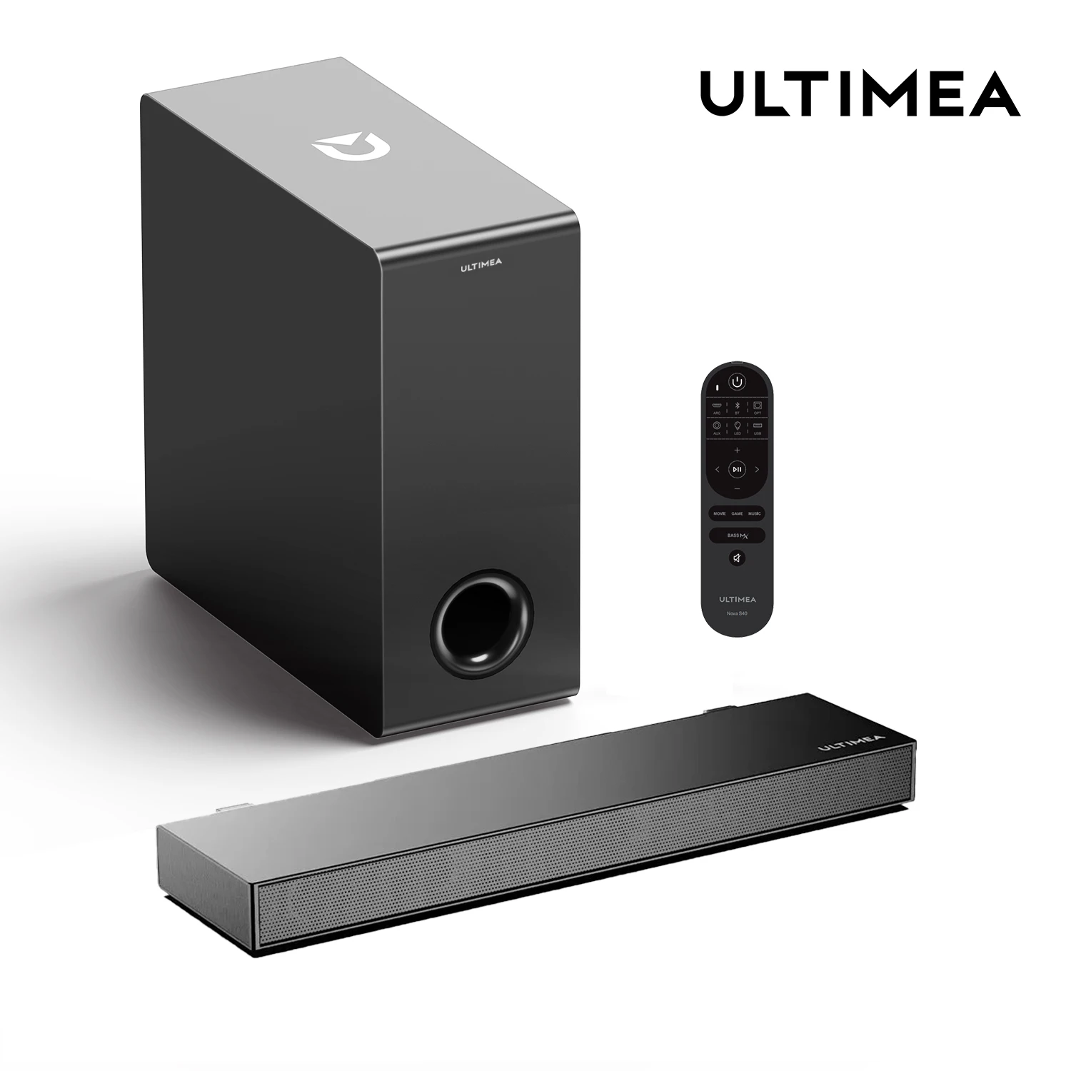 Ultimea 160W Tv Soundbar 2.1 Altoparlante Bluetooth 5.0 Sistema Audio Home Theater 3D Surround Sound Bar Subwoofer Altoparlanti Bluetooth