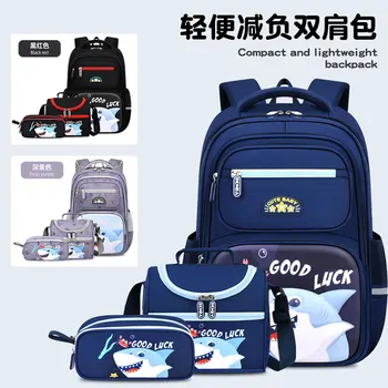 3 Pcs Kids School Backpcak Children School Bags Set Boys Girls Primary Backpack with Lunch Bag Schoolbag Book Bag Kids Mochilas 1