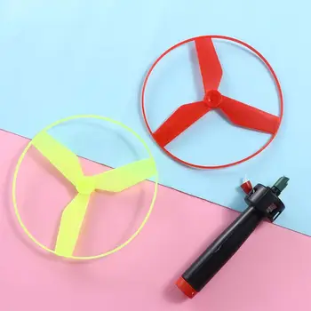 Pull String Pull String Flying Disc Outdoor Toys Flying Spin Top Propeller Helicopter Outdoor Toys Random Color Hand-push