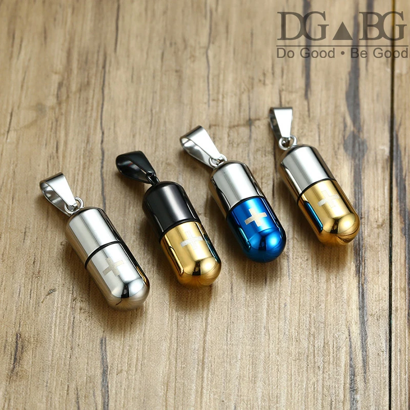 Cremation Urn Necklace For Ashe Memorial Keepsake Jewelry Casket Stainless Steel Pill Perfume Bottle Pendant Cross Direct