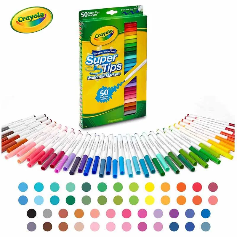 Маркеры Crayola тонкие моющиеся набор супер-наконечников для рисования письма