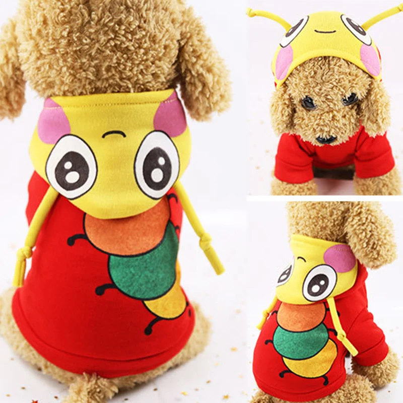 Pet Clothes Catoon Cat Clothes Dog Hoodies Winter Warm Cat Coat Jacket For Small Dog Halloween Costume Festival Suit Outfit