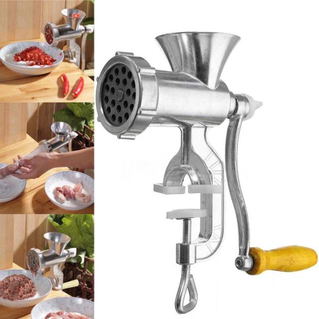 5# Stainless Steel Manual Meat Grinder Handheld Sausage Noodle Dish Crank  Household Kitchen Hand Crank Meat Mincer Kitchen Tool - AliExpress