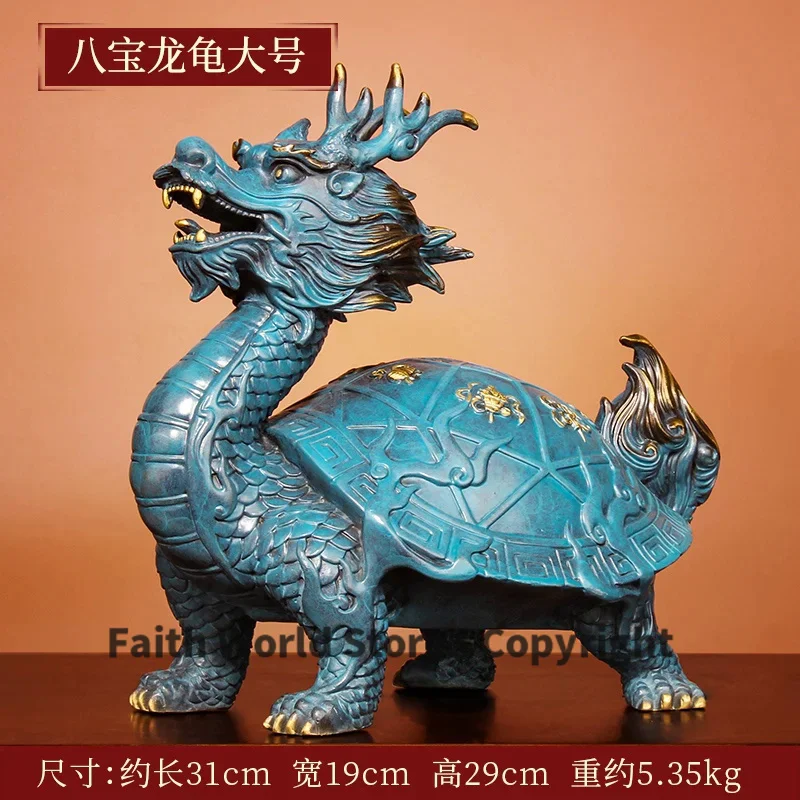 

Asia HOME SHOP Company FENG SHUI Mascot exorcise evil spirit Dragon turtle bring wealth money Good luck brass Sculpture statue
