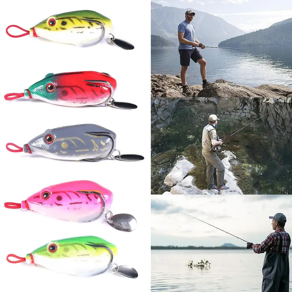 

Frog Lures 1pcs Soft Tube Bait Plastic Fishing Lure With Eyes Artificial Bait Hooks Water Soft Hanging Top Tool Fishing Wil A9U7