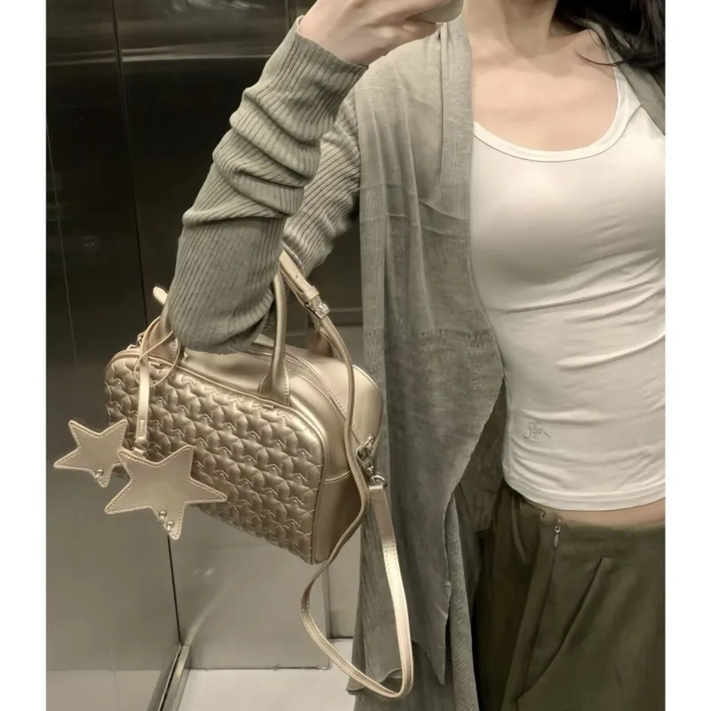 JIAERDI Hot Girls Gold Y2k Messenger Bag Wallet Women 2025 New Diamond Chic Handle Crossbody Bags Ladies Vintage Hand Bag Purse