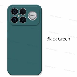 Durable Shockproof Liquid Silicone Phone Case with TPU Bumper for Redmi K90 Pro Max (Black Green)