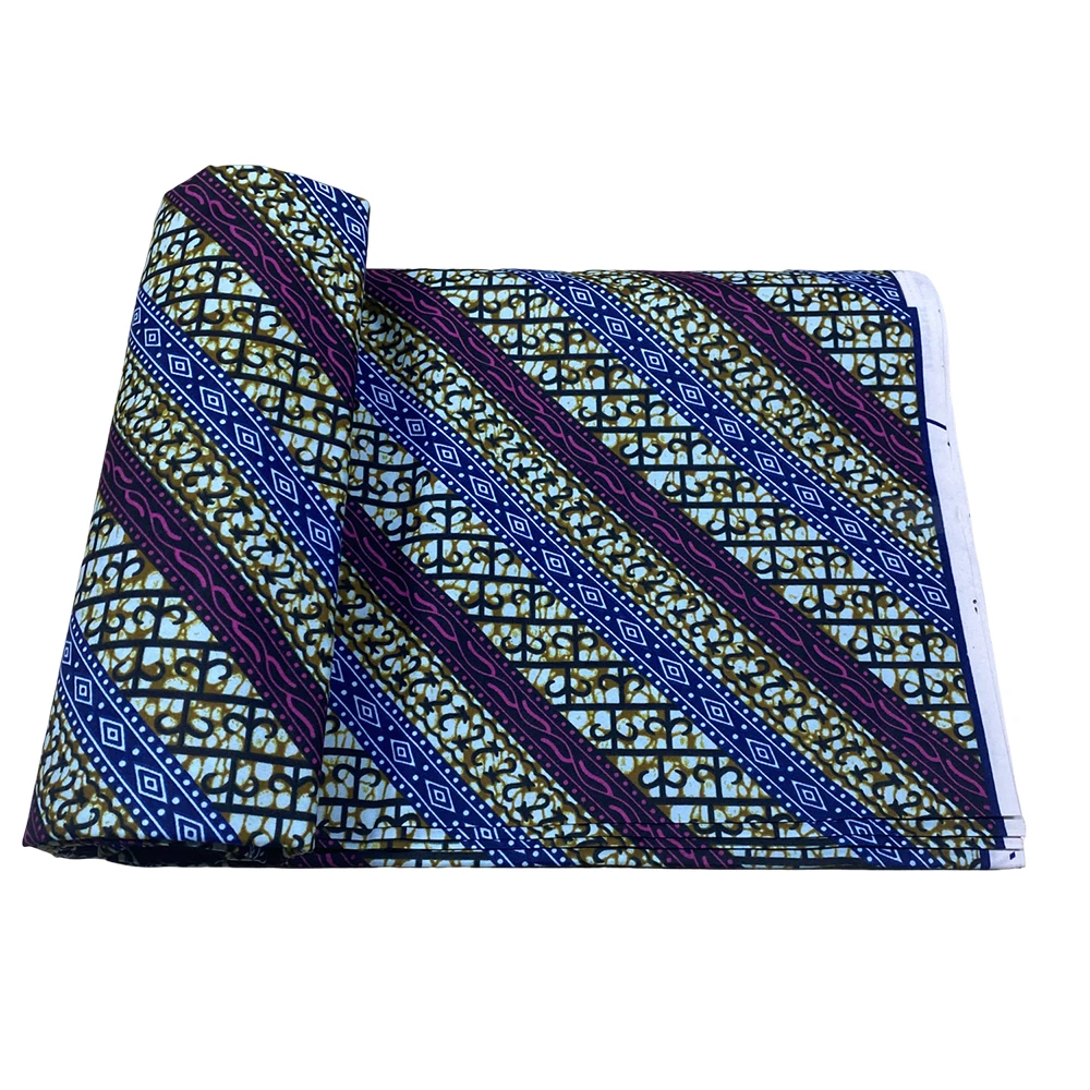 Premium Polyester Fashion African Batik Fabric High Quality Batik Printed Ankara Fabric 6 Yards Womens Sewing