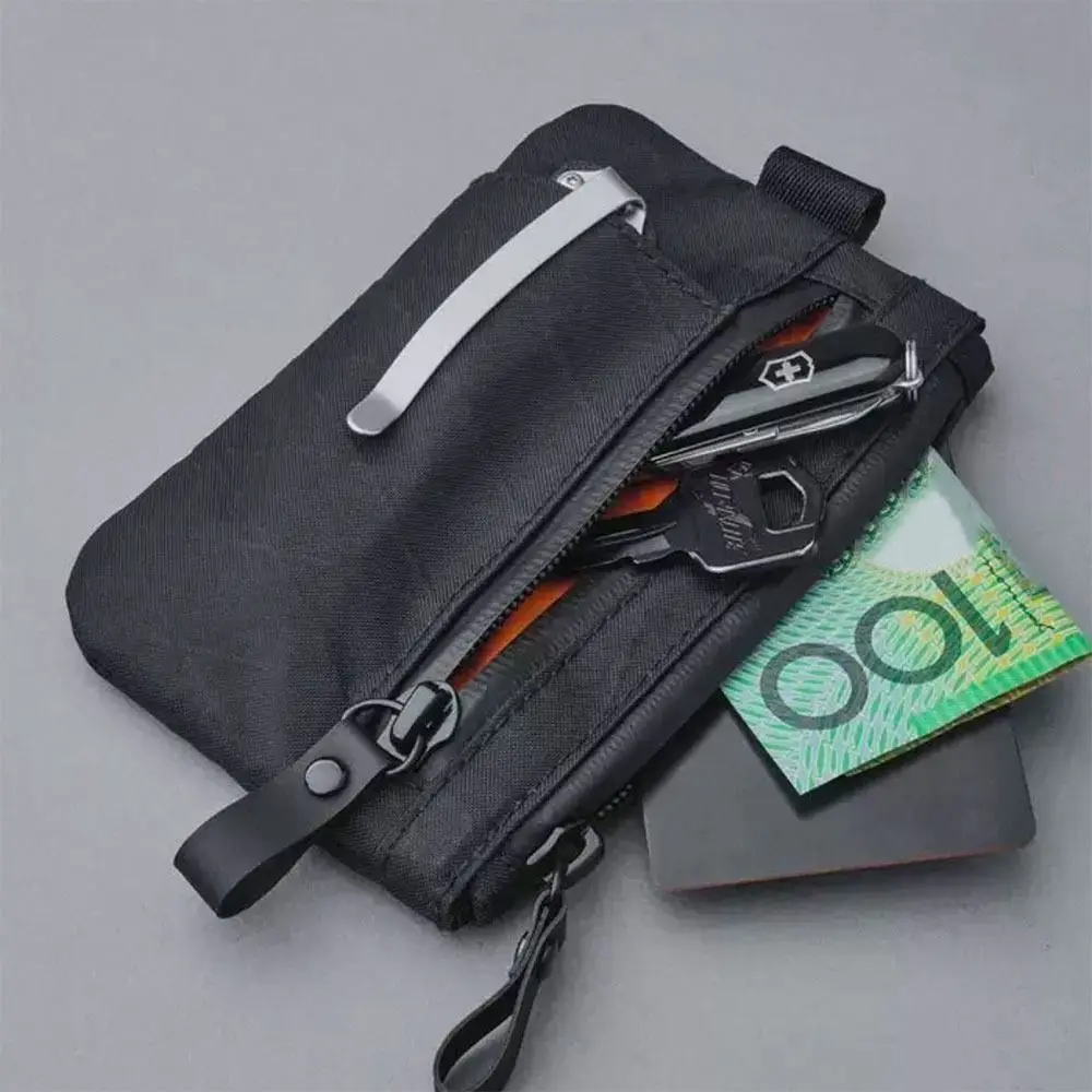 All-in-One wetterfeste Herren-Funktionsbrieftasche mit externen Schlitzen, RFID-blockierende Reißverschluss-Clutch mit Armband, EDC-Träger für Reisen – Detail 6