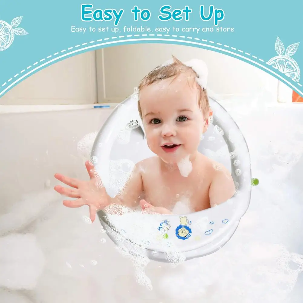 Foldable Baby Bath Seat Backrest Support 4PCS Suction Cups Stable Sit-up Children Bathing Seat Home Furniture