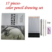 Ensemble de 17 crayons à dessin professionnels, crayons de couleur pour planificateur, croquis, gribouillage, fournitures d'art pour école de peinture